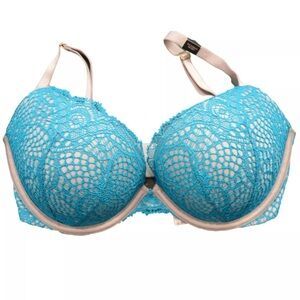 Victoria’s Secret Very Sexy Push Up blue lace bra